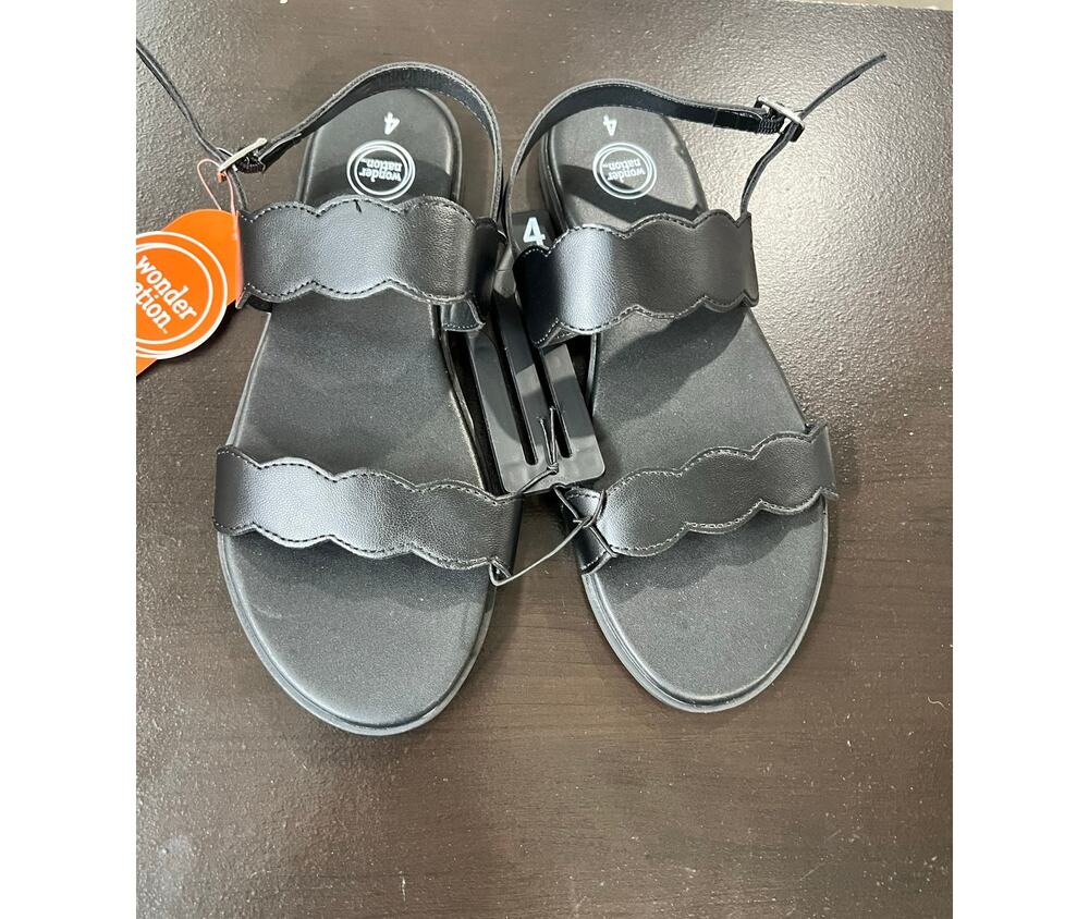 Wonder Nation Big Girl's Two Strap Slingbacks Sandals Size 4 NWT